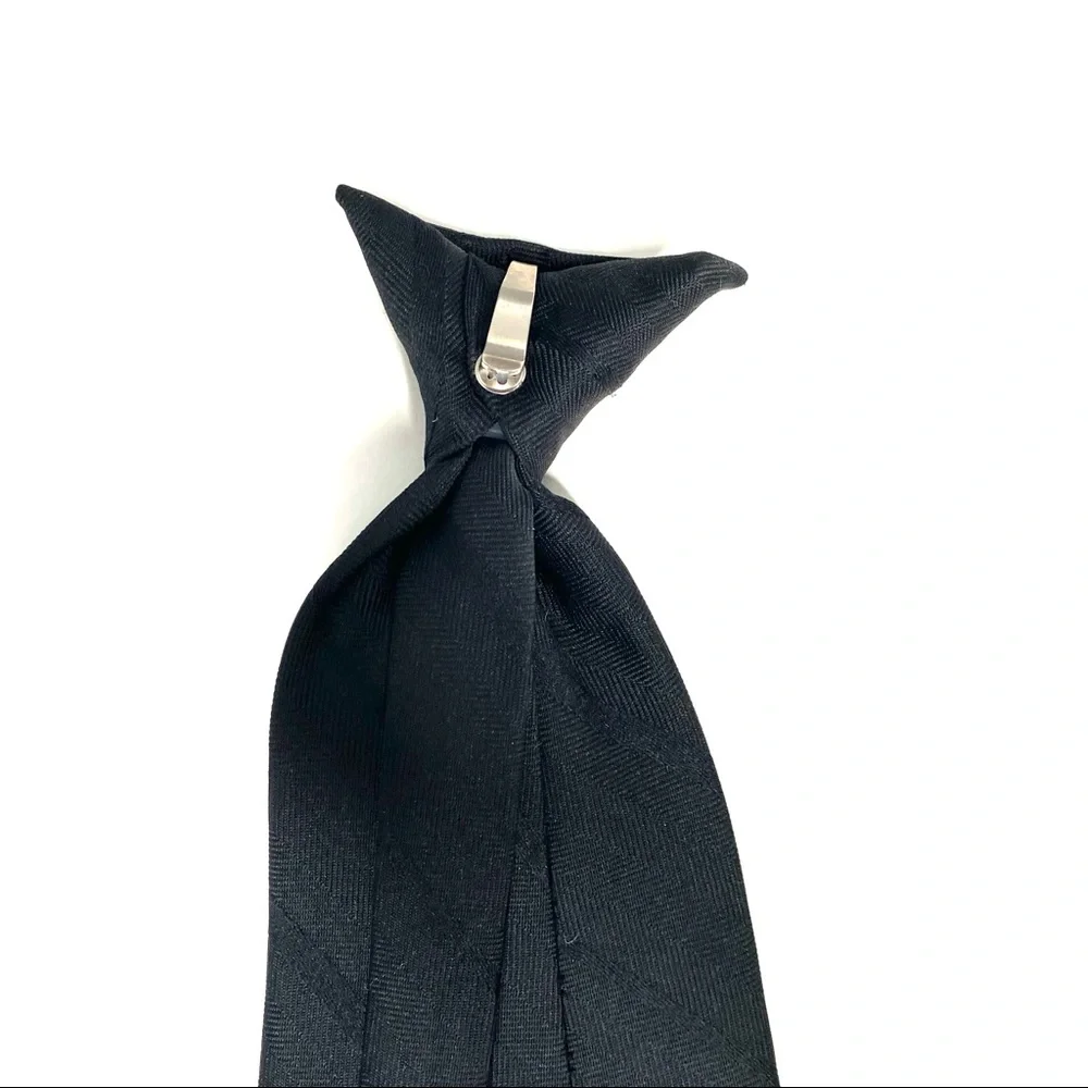 Ketch 2 Boys Black Tie Clip On - Black/ Blue Check Bow Tie - Great Condition